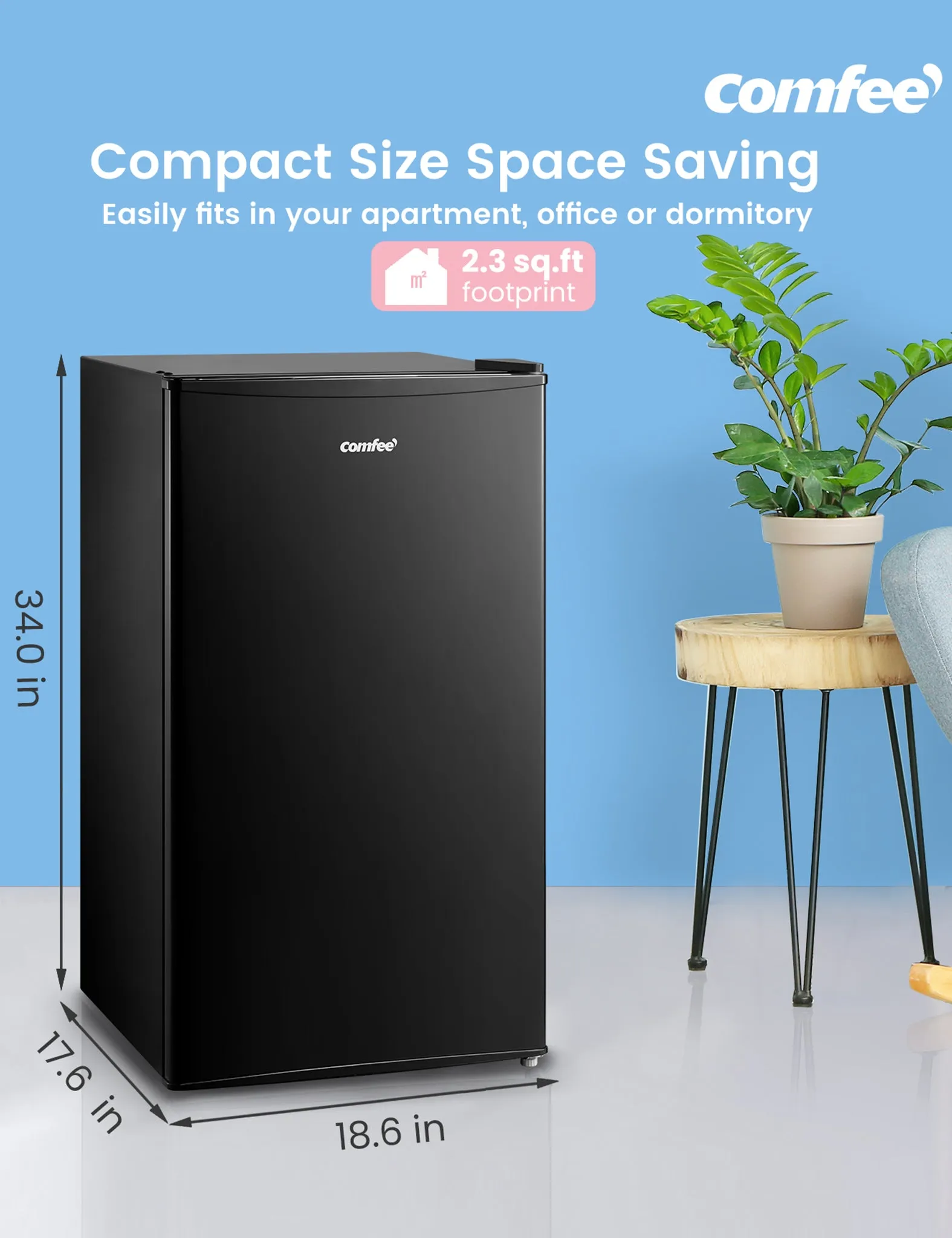 3.3 Cu.ft Compact Refrigerator - Black