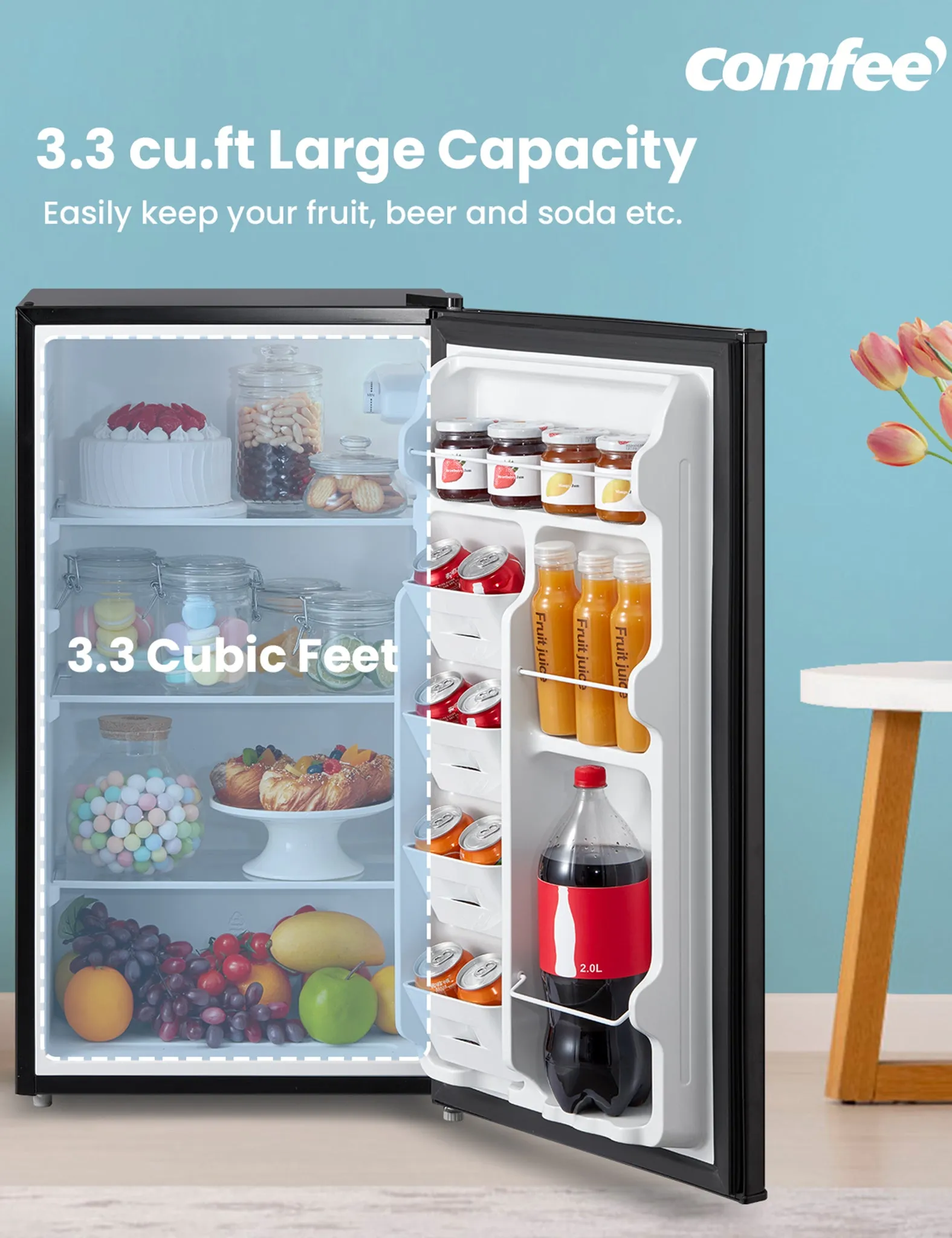 3.3 Cu.ft Compact Refrigerator - Black