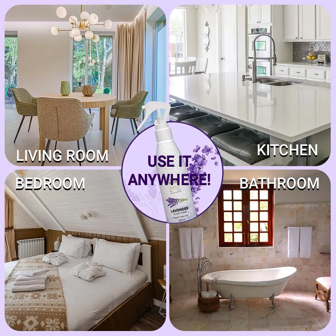AIR-ROMA Lavendar Air Freshener Spray, 200ml | Long-Lasting Odor Eliminator for Home, Hotel Room & Office