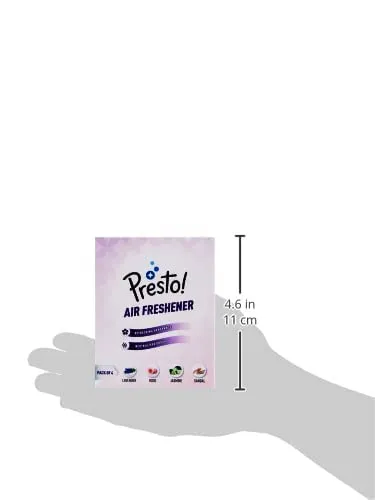 Amazon Brand - Presto! Bathroom Air Freshener Blocks For Long-Lasting Fragrance, Assorted Fragrances: Lavender, Rose, Sandal And Jasmine, Pack Of 8 (Pack Of 4 X 2 Packs)