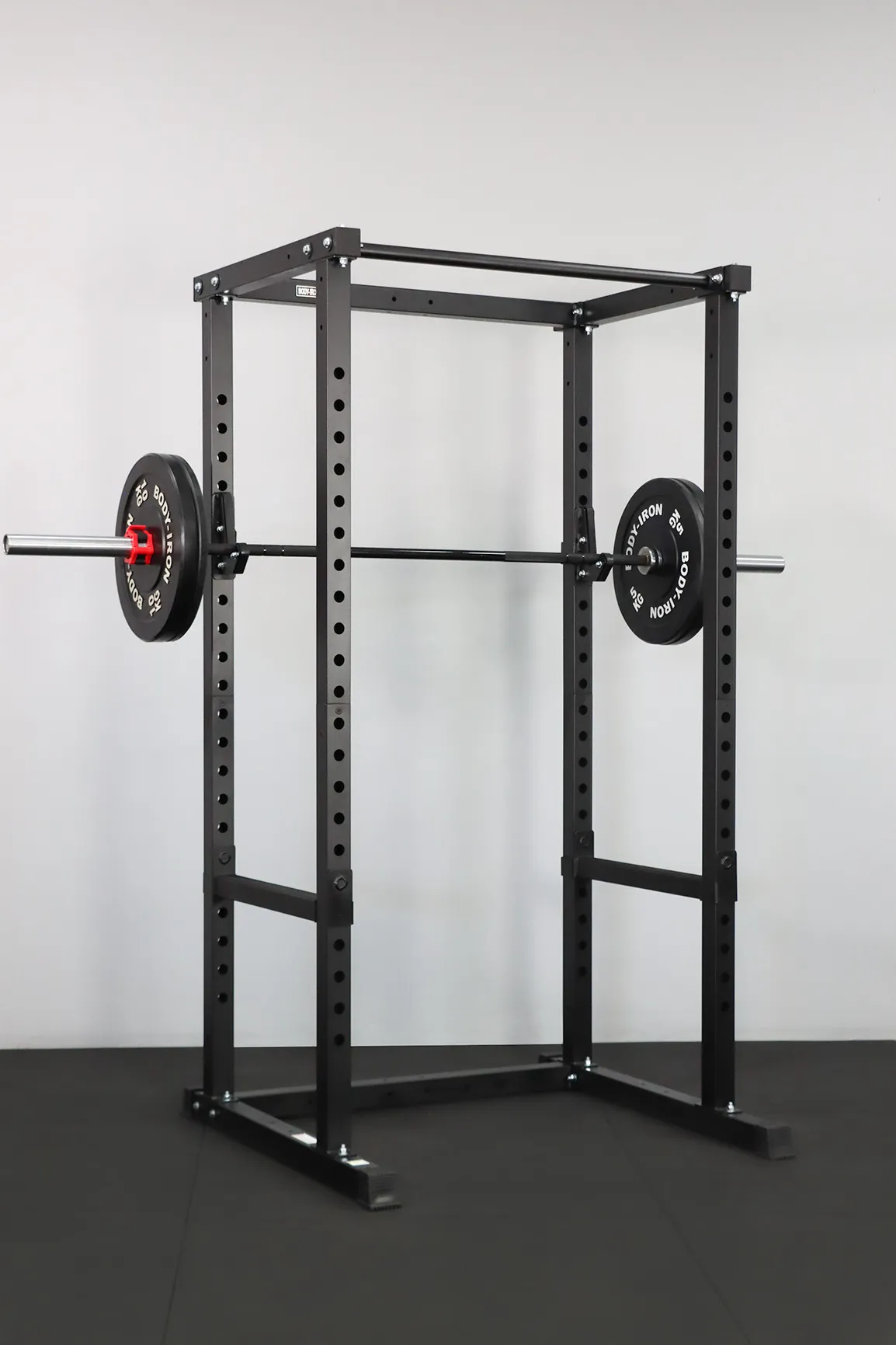 Body Iron CX44 Compact Power Rack Elite Set   120kg Olympic Barbell & Bumper Plate Set