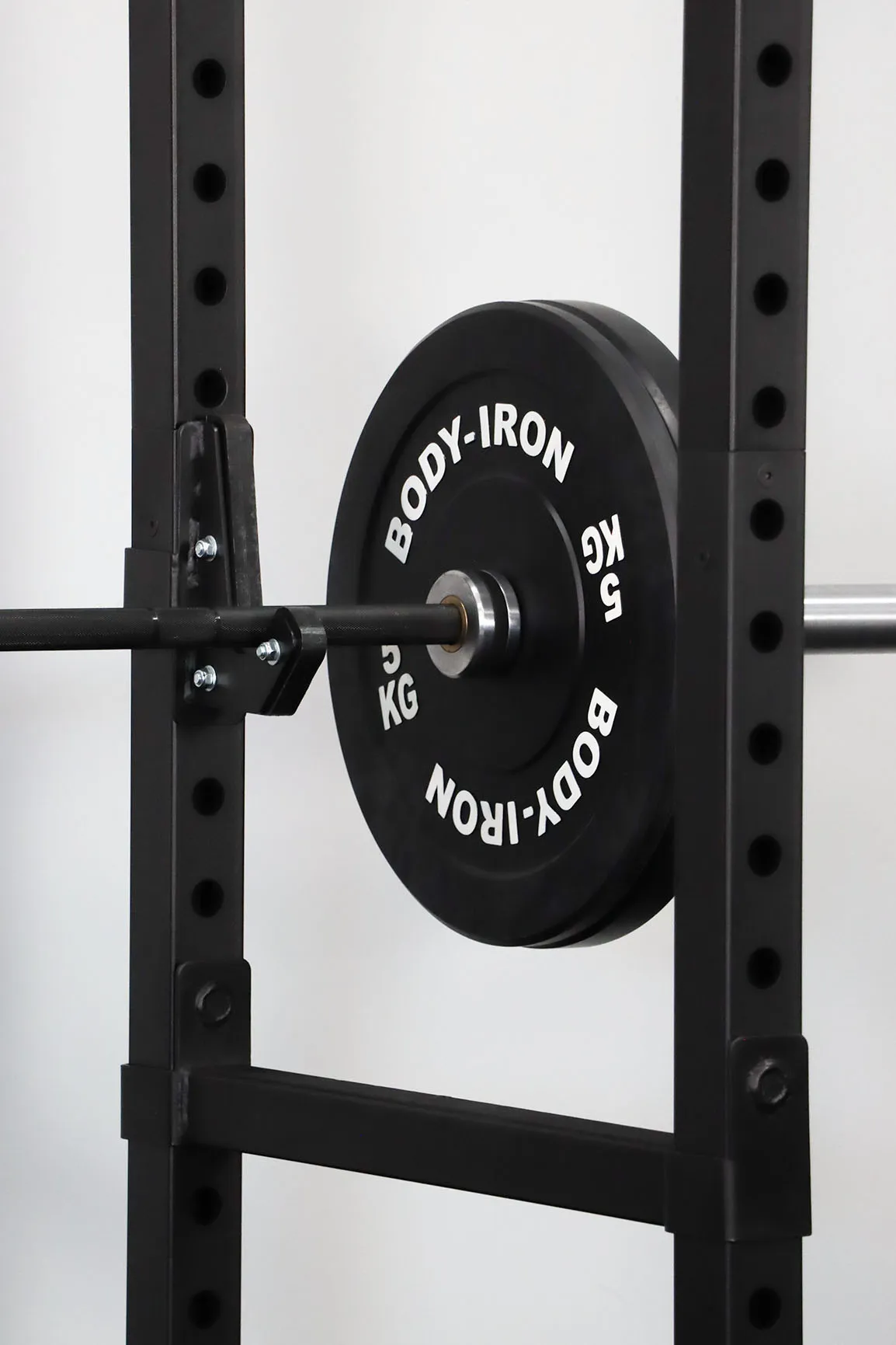 Body Iron CX44 Compact Power Rack Elite Set   120kg Olympic Barbell & Bumper Plate Set
