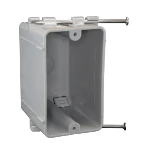 CANTEX  1-Gang 23 cu. in. EZ BOX New Work Nail-on Residential Electrical Switch and Outlet Box with Knockouts Gray