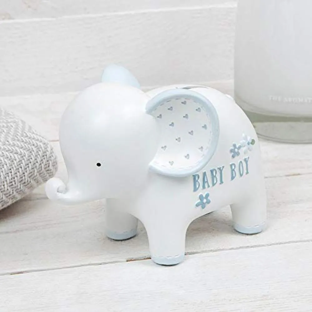 Celebrations 12.5cm 'Petit Cheri' Baby Boy Elephant Money Box