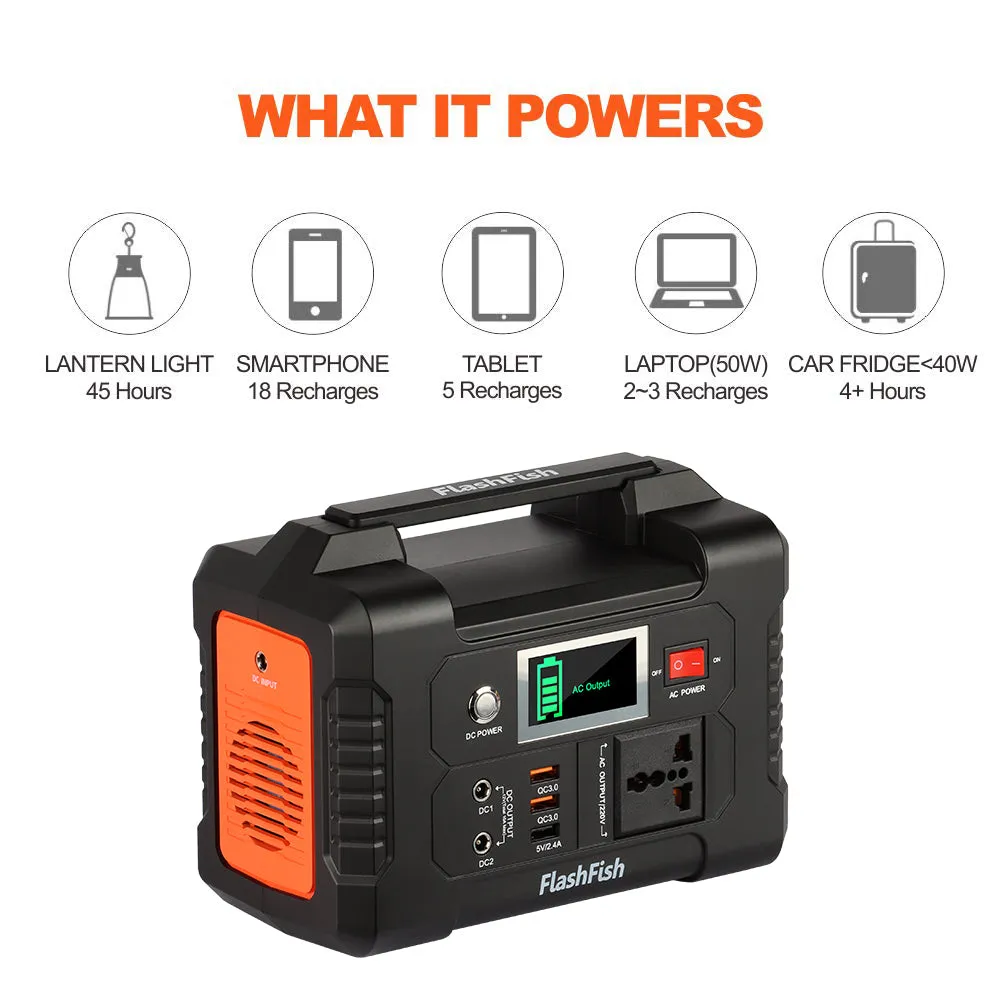FlashFish E200 Portable Power Station | 200W 151Wh Solar Generators Small Portable Generator for Home Use Camping Traveling