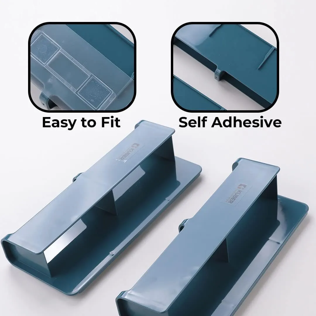Kuber Industries Wall Mounted Shoe Rack for Home|Super Quality ABS/PVC|Compact & Durable|Self-Adhesive & Easy to Install|Unique Design|Shoe Stand For Bathroom & Bedroom|Set Of 2|1354A|Blue (Pack Of 5)