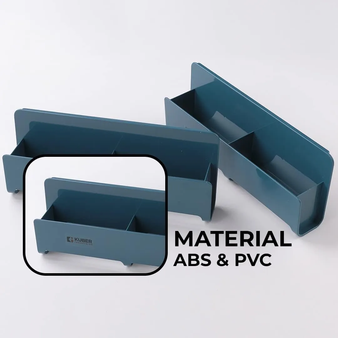 Kuber Industries Wall Mounted Shoe Rack for Home|Super Quality ABS/PVC|Compact & Durable|Self-Adhesive & Easy to Install|Unique Design|Shoe Stand For Bathroom & Bedroom|Set Of 2|1354A|Blue (Pack Of 6)
