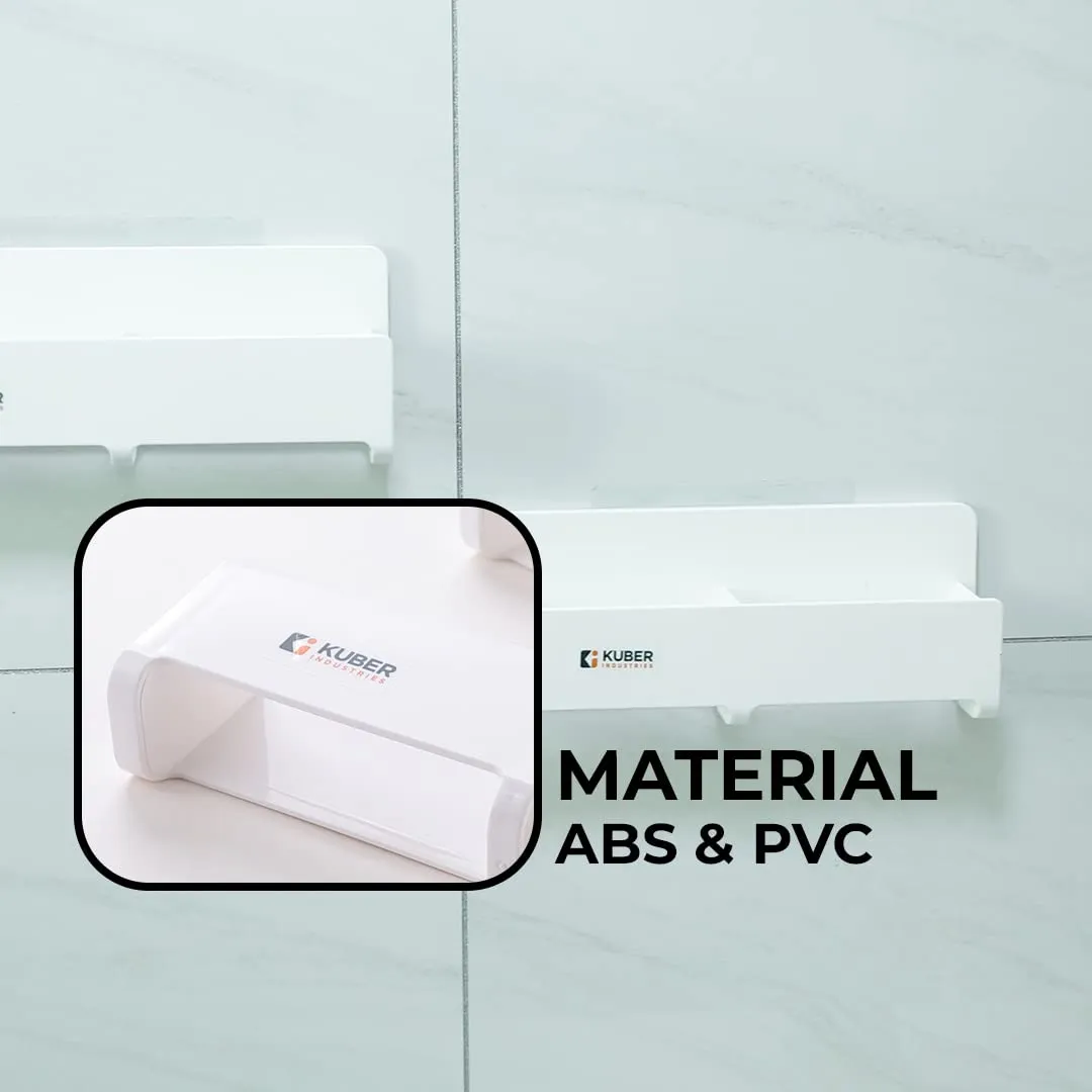 Kuber Industries Wall Mounted Shoe Rack for Home|Super Quality ABS/PVC|Compact & Durable|Self-Adhesive Unique Design|Shoe Stand for Bathroom & Bedroom|Set of 2|1354B|White(Pack of 2)