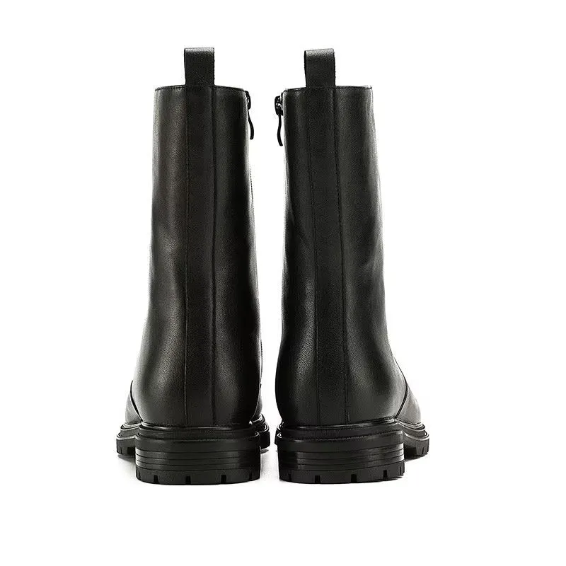LuxeZip Genuine Leather Zipper Boots