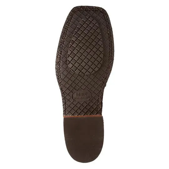 Men's 11" Western Sqaure Toe Brown Leather Boots