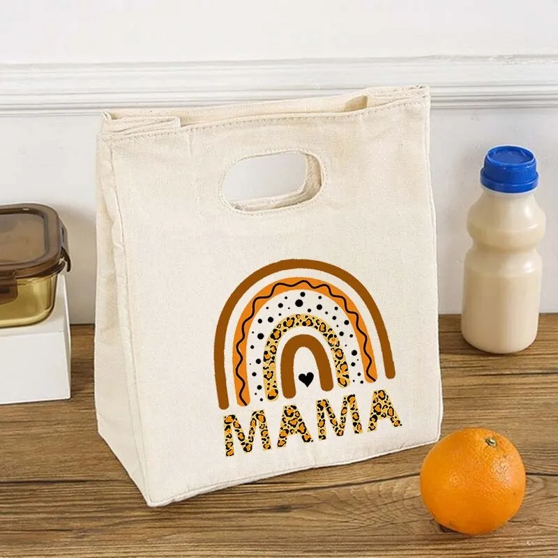 Rainbow Mama Print Portable Thermal Insulated Food Storage Lunch Bags