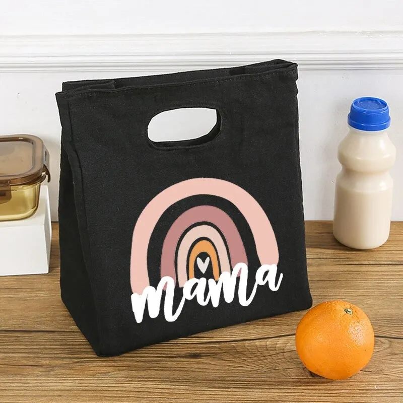 Rainbow Mama Print Portable Thermal Insulated Food Storage Lunch Bags