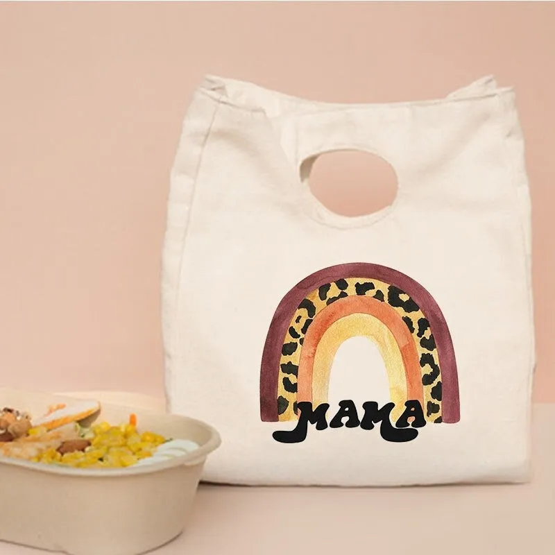 Rainbow Mama Print Portable Thermal Insulated Food Storage Lunch Bags