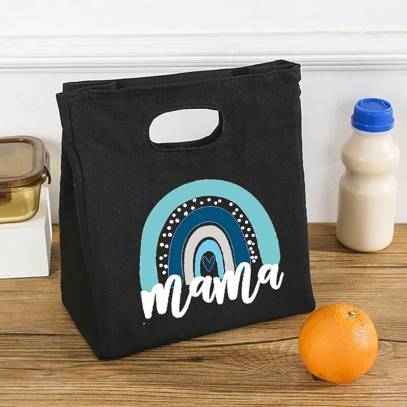 Rainbow Mama Print Portable Thermal Insulated Food Storage Lunch Bags