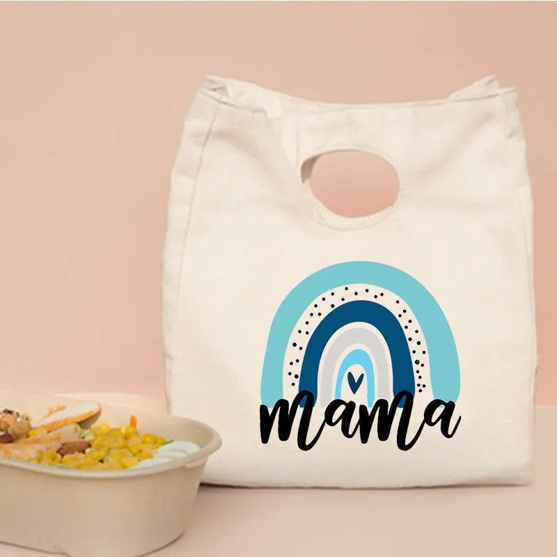 Rainbow Mama Print Portable Thermal Insulated Food Storage Lunch Bags
