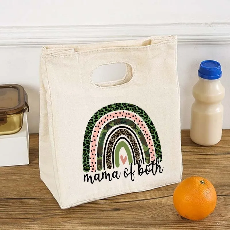 Rainbow Mama Print Portable Thermal Insulated Food Storage Lunch Bags