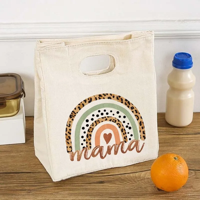 Rainbow Mama Print Portable Thermal Insulated Food Storage Lunch Bags