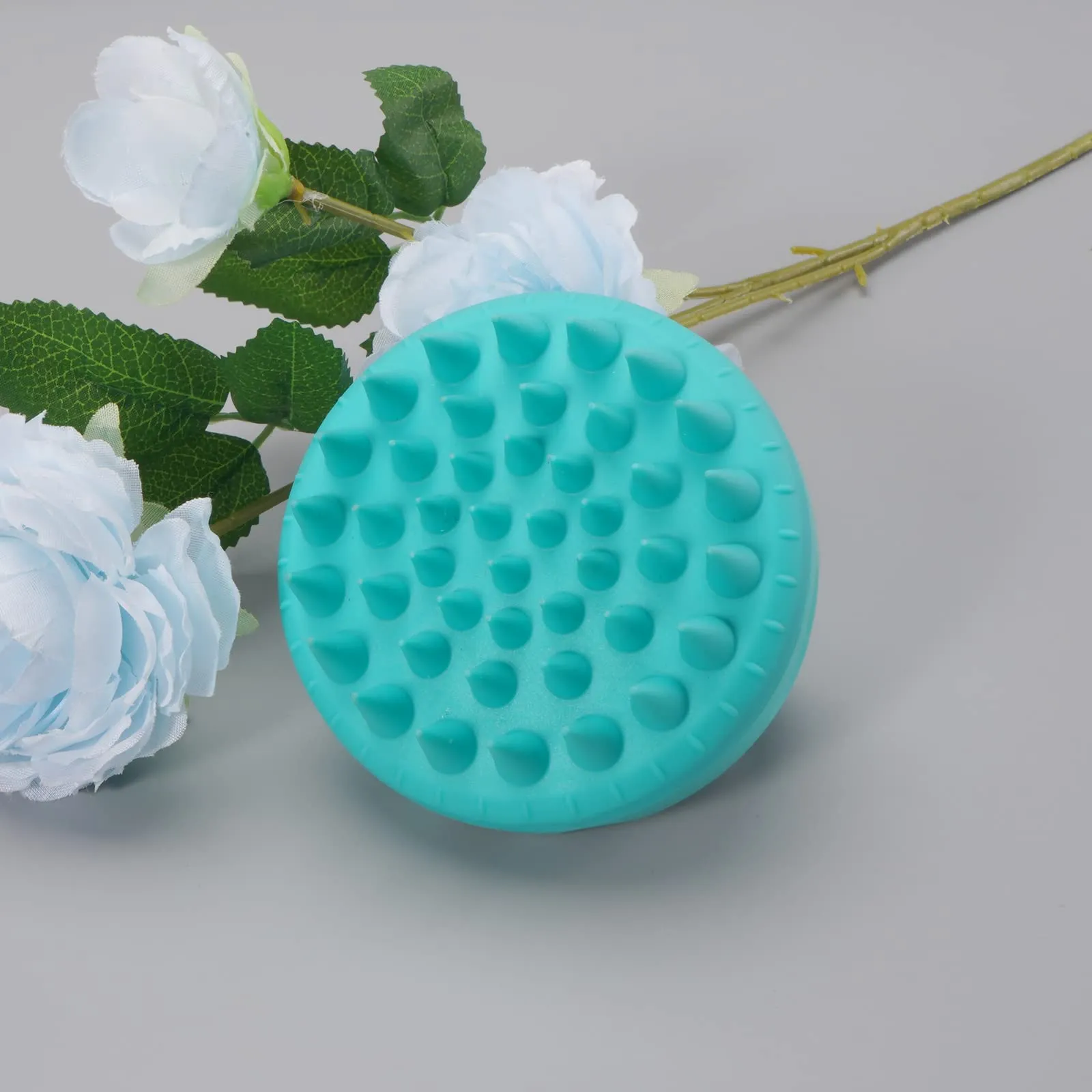 Rey Naturals Hair Scalp Massager Shampoo Brush - Hair Growth, Scalp Care, and Relaxation - Soft Bristles for Gentle Massage - Pink Color (Blue)
