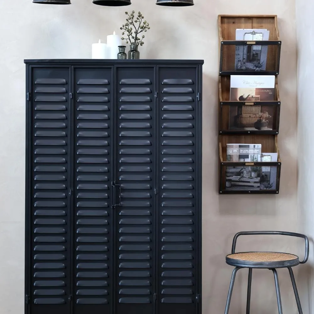 Rustic Wooden Magazine Rack with 3 Compartments