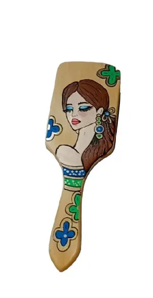 Silabrush Hand Painted Bamboo Hair Brush