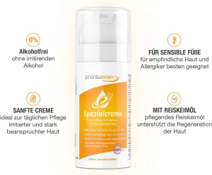 Special Cream 100 ml: Professional Foot Care with Rice Germ Oil and 5% Urea - Ideal for Diabetics and Highly Damaged, Dry Skin