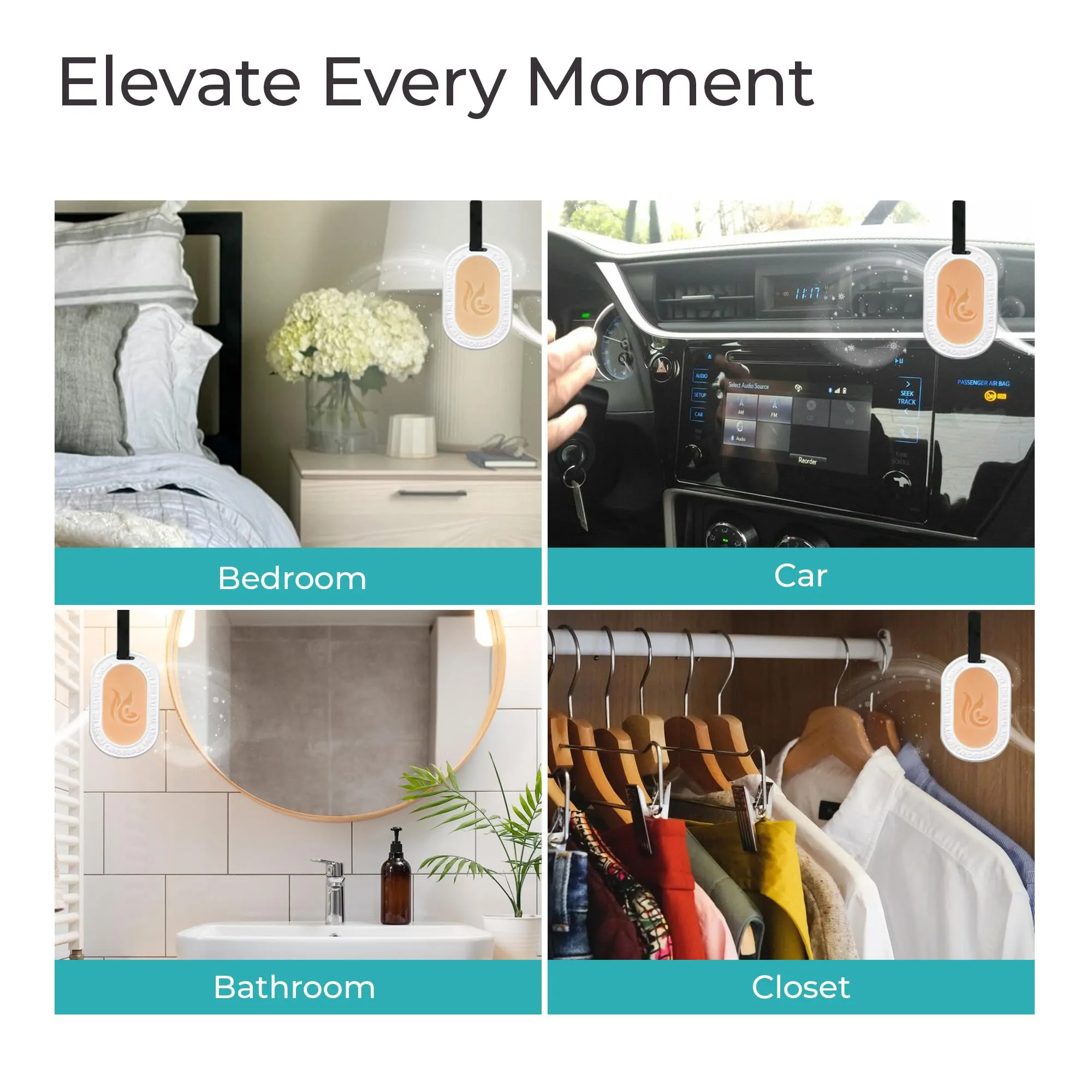 The Better Home Citrus Zest Wardrobe Air Freshener (2Pcs-45g Each) Lasts Up to 6 Months Scented Wax for Cars Drawers Bathroom Bedroom | Cupboard Freshener for Clothes | Hanging Loop with Plaster Case