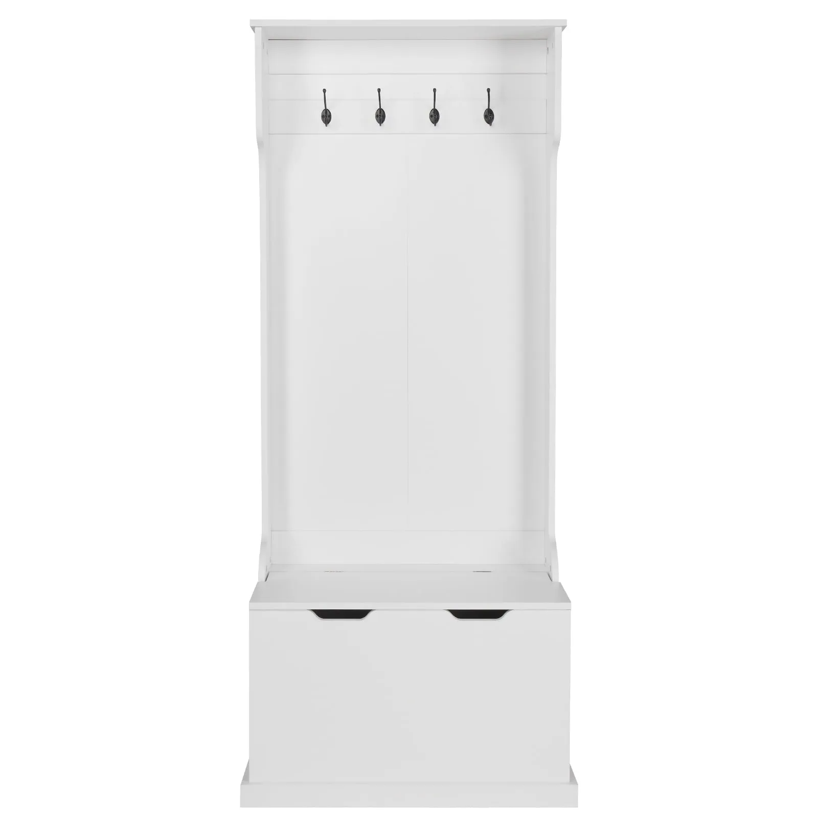 valiant Ktaxon Entryway Hall Tree with Storage Bench and Coat Rack, 4 Hooks, Large Drawer for Hallway Living Room Bedroom Home, White
